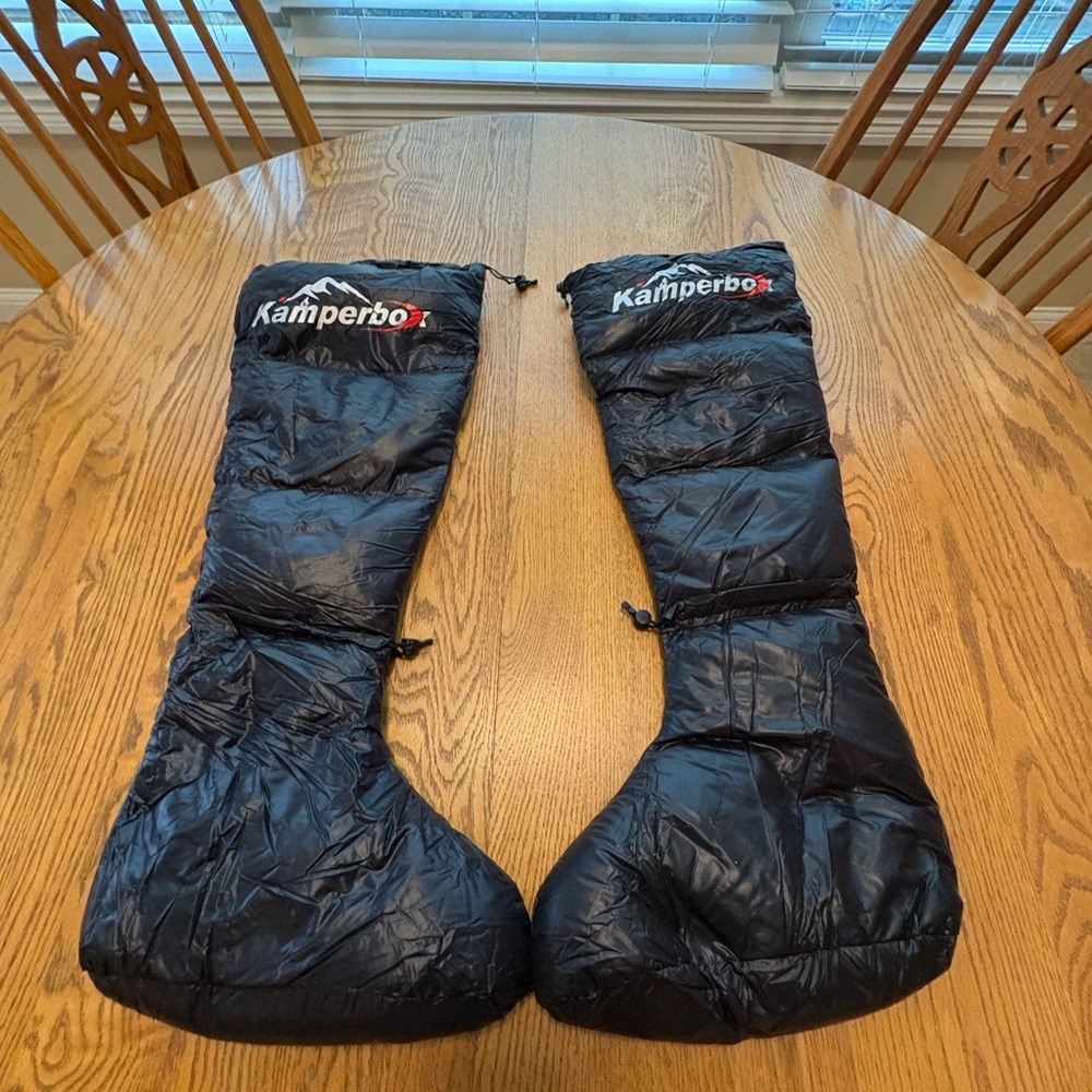 Down Fill Sleeping Booties Knee High Boots 2-Cinch Ultralight Backpacking OS